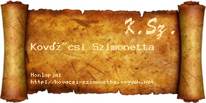 Kovácsi Szimonetta névjegykártya